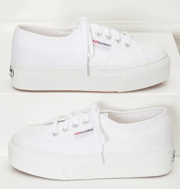 2740 Platform Sneaker in White by Superga