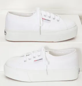 2740 Platform Sneaker in White by Superga