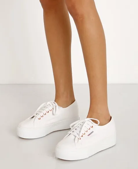 2740 Platform Sneaker in White by Superga