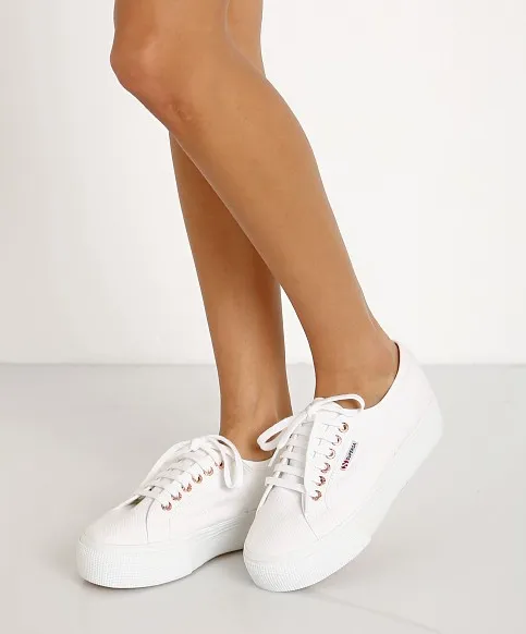2740 Platform Sneaker in White by Superga