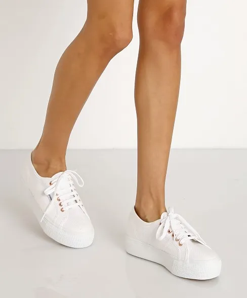 2740 Platform Sneaker in White by Superga