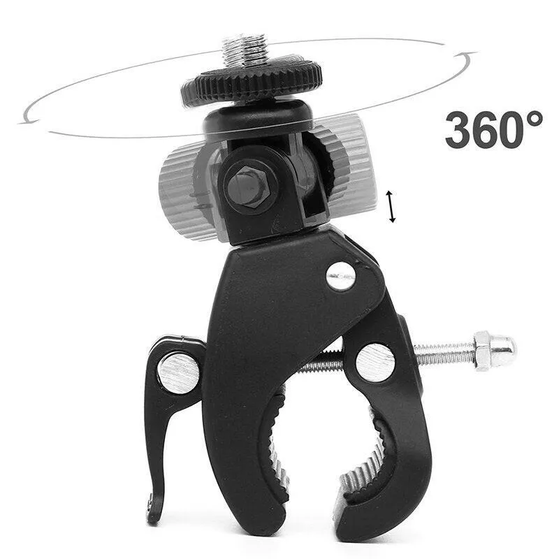 Bicycle Handlebar Flashlight Clip Holder Riding Handlebar Universal 360 Degree Rotating Bike LED Torch Mount Clamp Grip Bracket