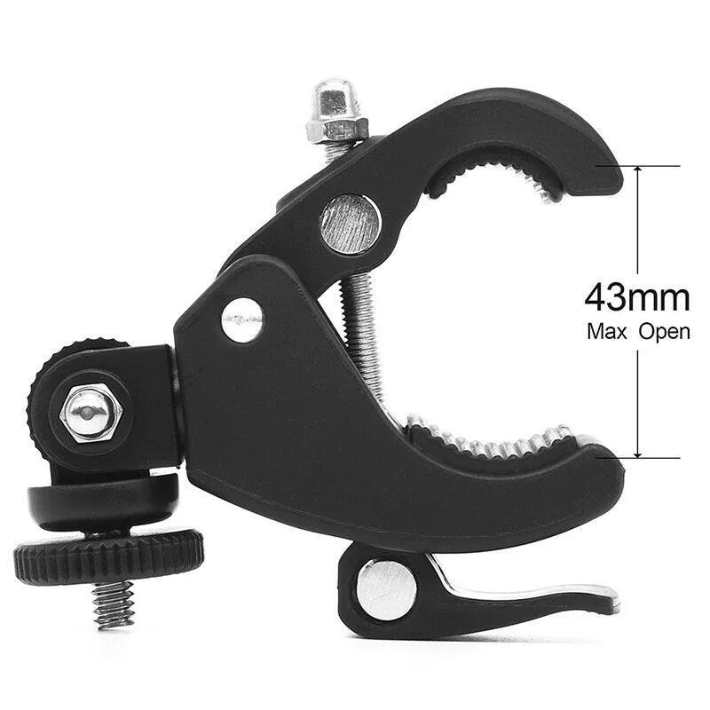 Bicycle Handlebar Flashlight Clip Holder Riding Handlebar Universal 360 Degree Rotating Bike LED Torch Mount Clamp Grip Bracket