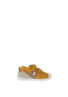 Biomechanics Baby Boys Leather Velcro Trainers, Mustard