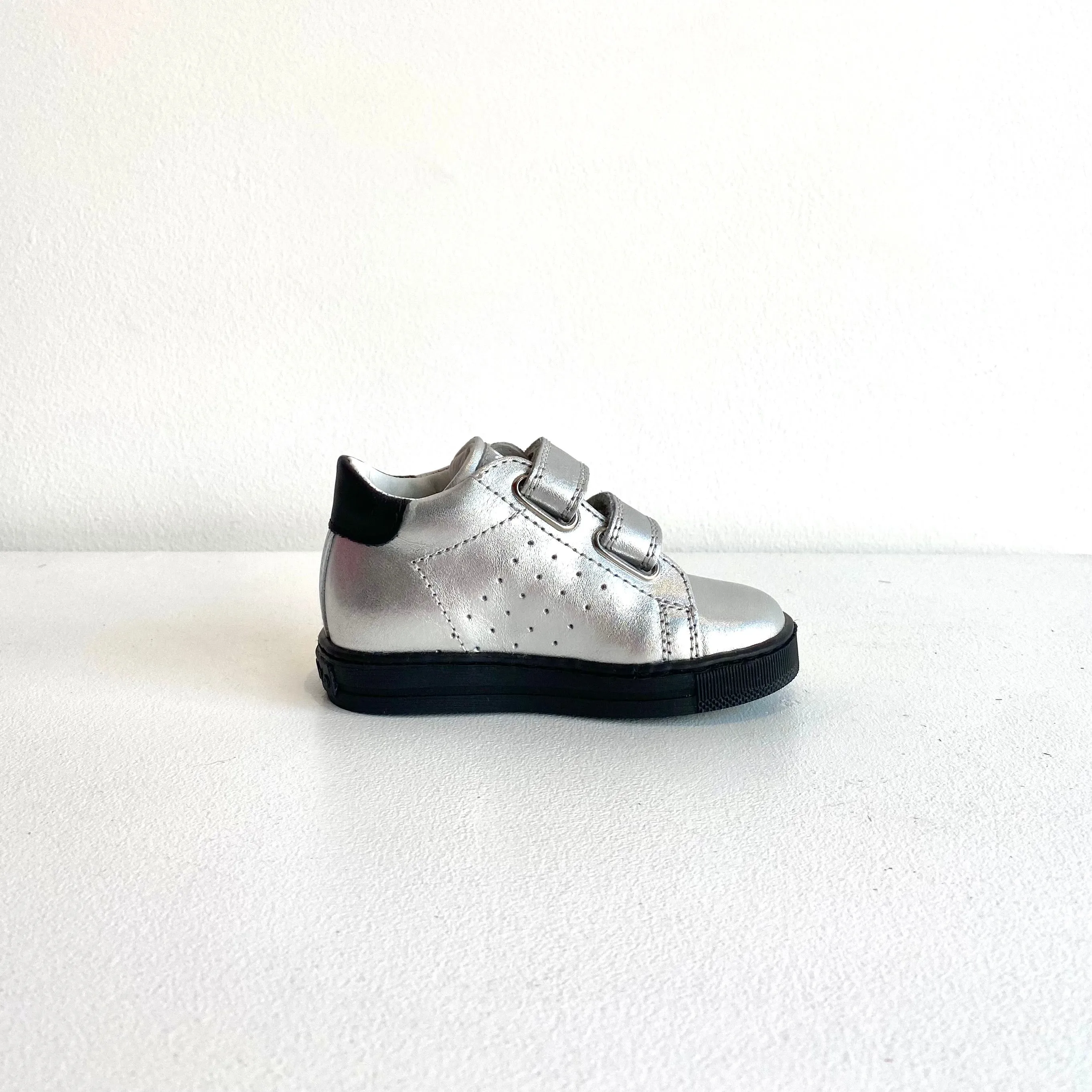 Falcotto Baby Girl's Silver & Black Sasha Trainers