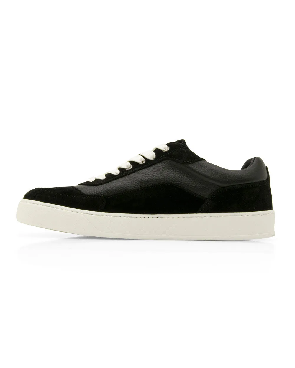Finch Suede and Milled Calf Sneaker in Black