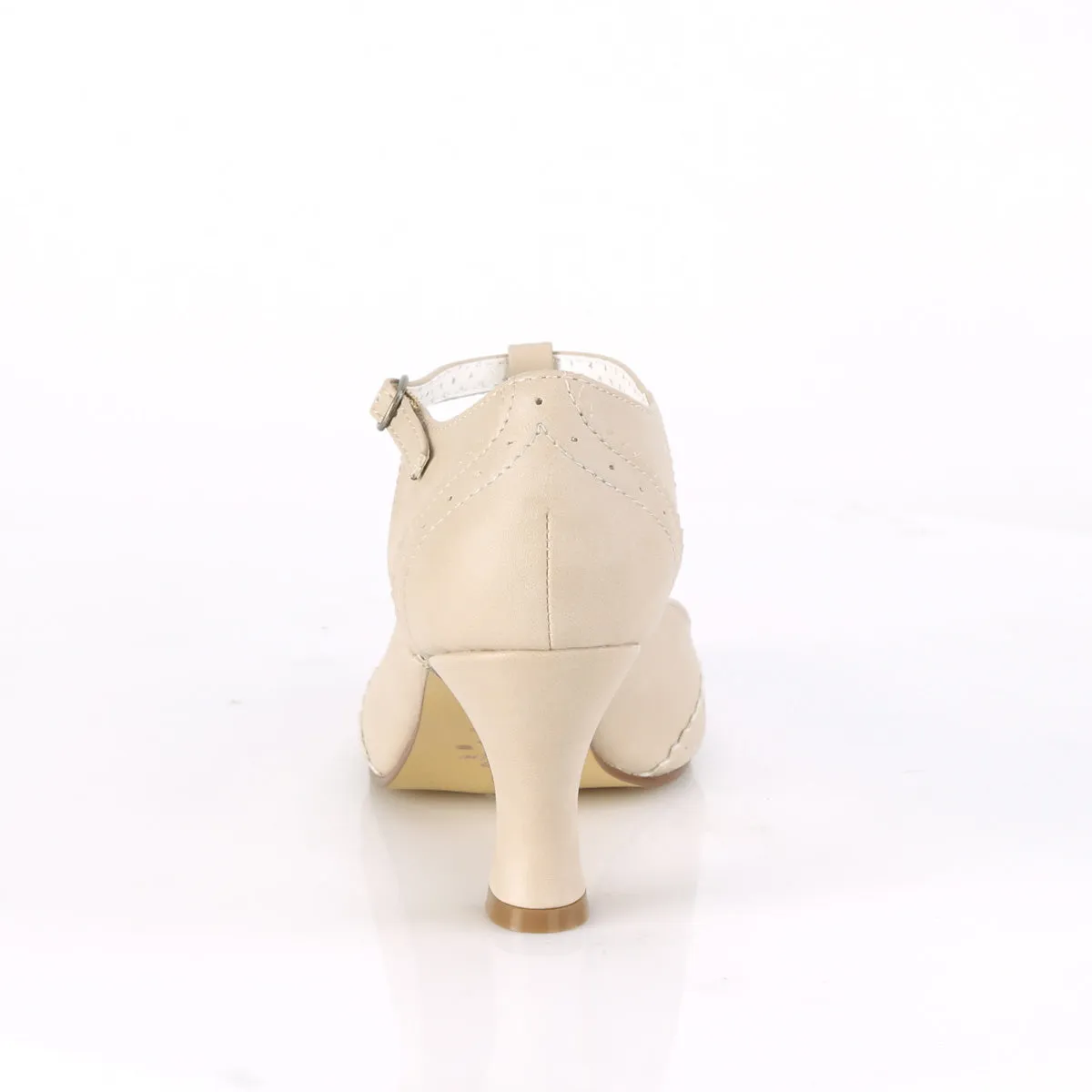 FLAPPER-26 Pin Up Couture Flapper Cream Sexy Single Soles (Retro Heels)