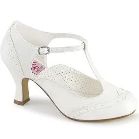 FLAPPER-26 Pin Up Couture Flapper White Sexy Single Soles (Retro Heels)