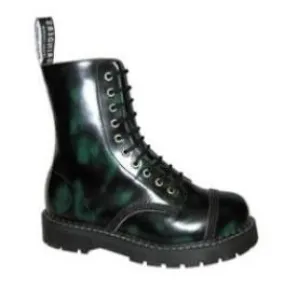 GRINDERS - STAG GREEN RUB OFF LEATHER (10 EYELET)