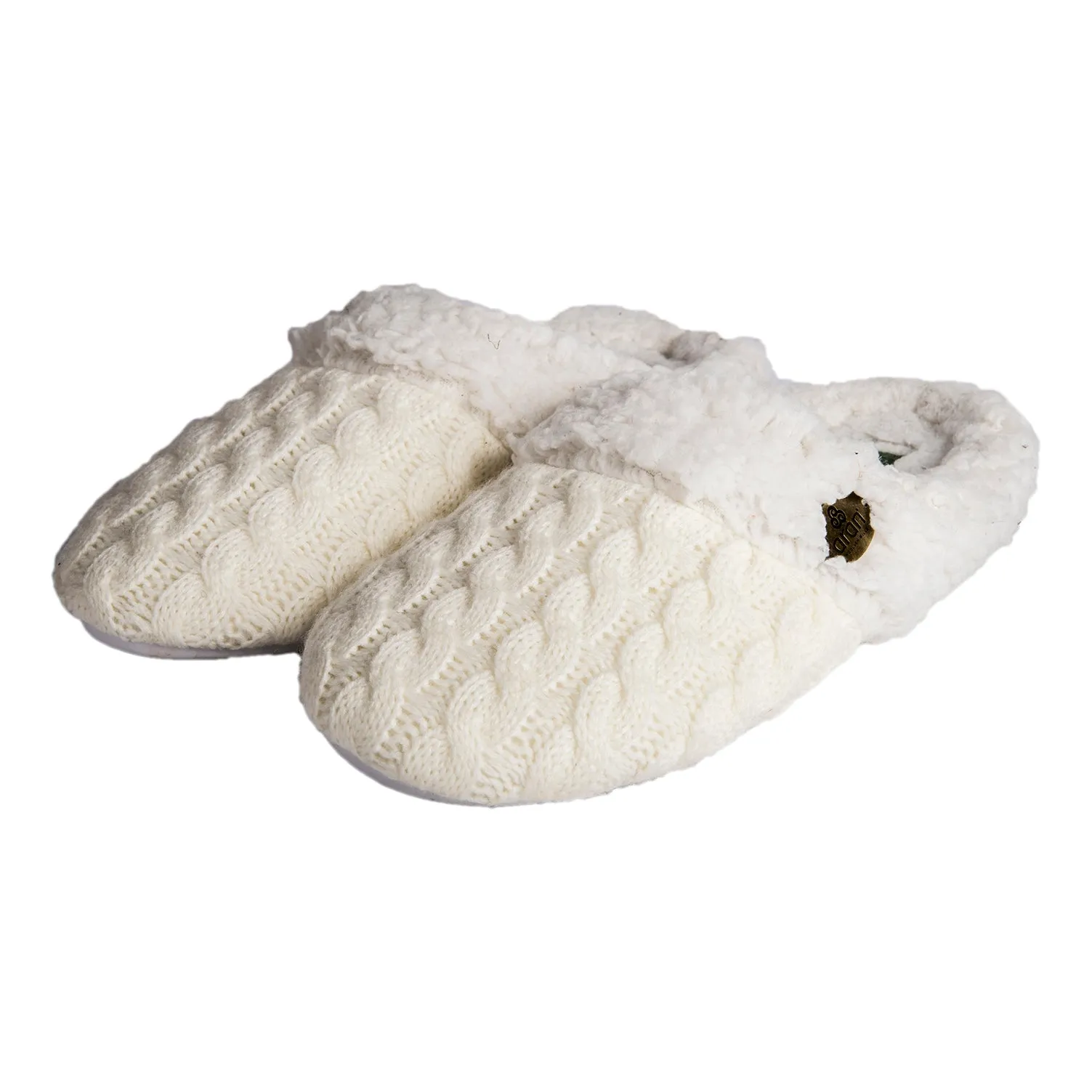 Irish Cable Knit Aran Slippers for Adults