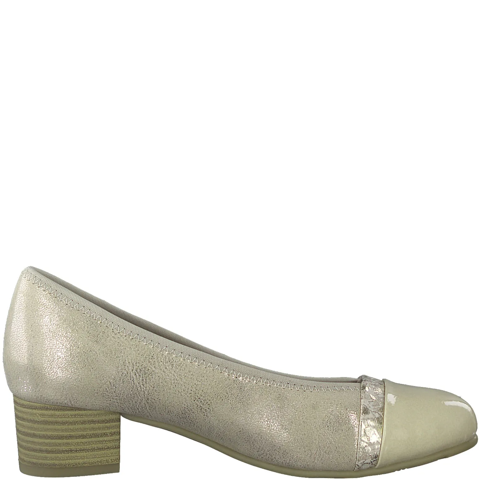 Jana Classic Court Shoe in Wide Fitting GOLD 22366-929