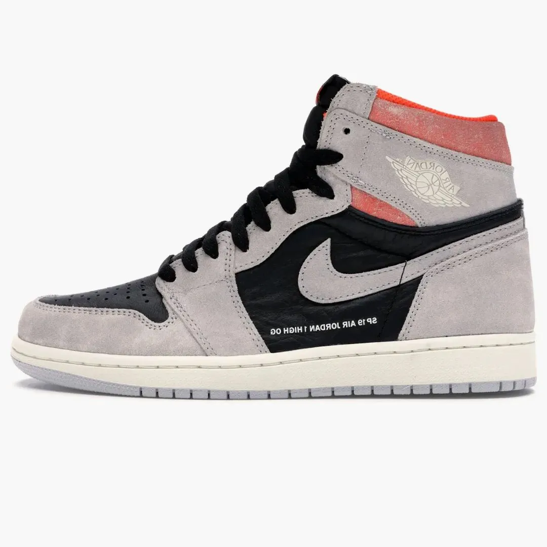 Jordan 1 Retro High Neutral Grey Hyper Crimson