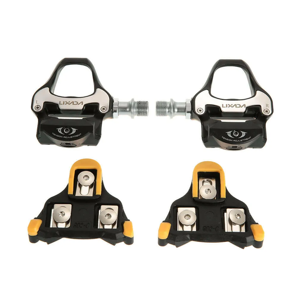 Lixada Road Bike Pedals SPD-SL Single-sided Clipless Bicycle 6 Degree Float Pedals Biking Cycling Pedal Clip-in Pedals