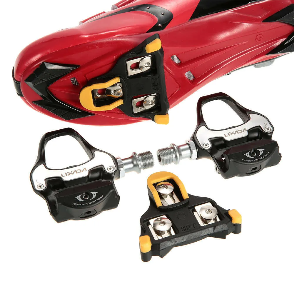 Lixada Road Bike Pedals SPD-SL Single-sided Clipless Bicycle 6 Degree Float Pedals Biking Cycling Pedal Clip-in Pedals
