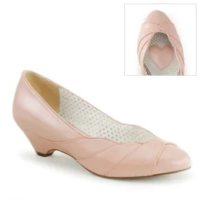 LULU-05 Pin Up Couture Jackie Baby Pink Faux Leather Sexy Single Soles (Retro Heels)