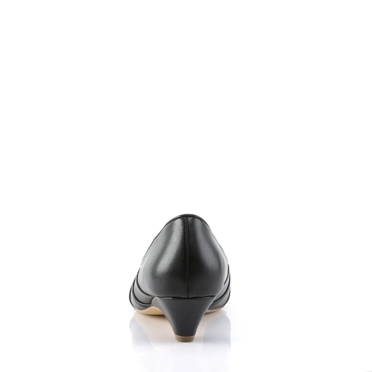 LULU-05 Pin Up Couture Jackie Black Faux Leather Sexy Single Soles (Retro Heels)