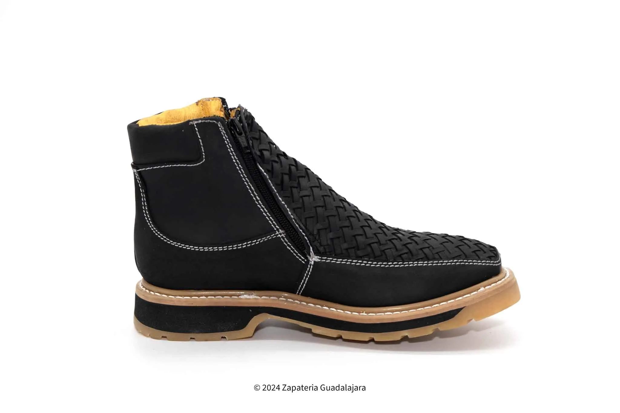 MEN'S DOUBLE DENSITY NON-SLIP SOLE PETATILLO BLACK LEATHER BOOT-H61M3105