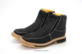 MEN'S DOUBLE DENSITY NON-SLIP SOLE PETATILLO BLACK LEATHER BOOT-H61M3105