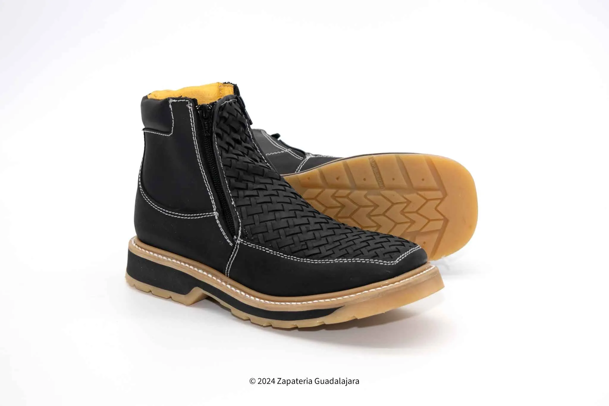 MEN'S DOUBLE DENSITY NON-SLIP SOLE PETATILLO BLACK LEATHER BOOT-H61M3105