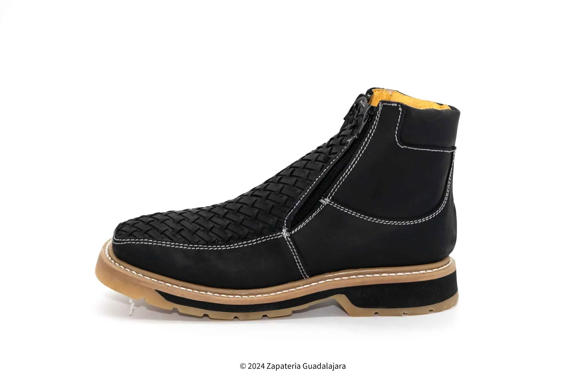 MEN'S DOUBLE DENSITY NON-SLIP SOLE PETATILLO BLACK LEATHER BOOT-H61M3105