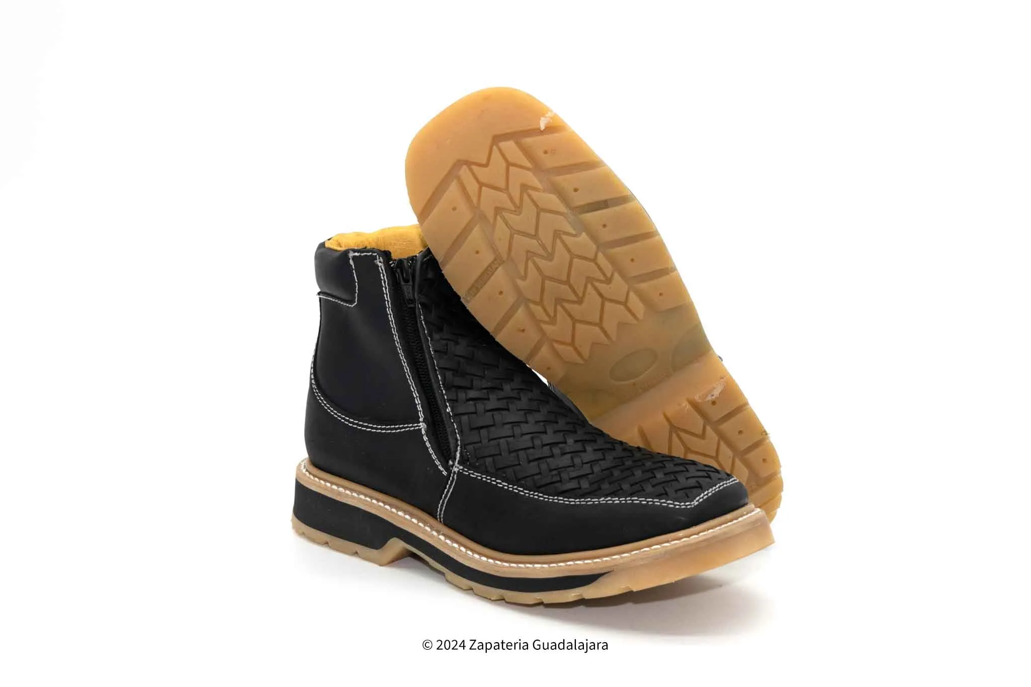 MEN'S DOUBLE DENSITY NON-SLIP SOLE PETATILLO BLACK LEATHER BOOT-H61M3105