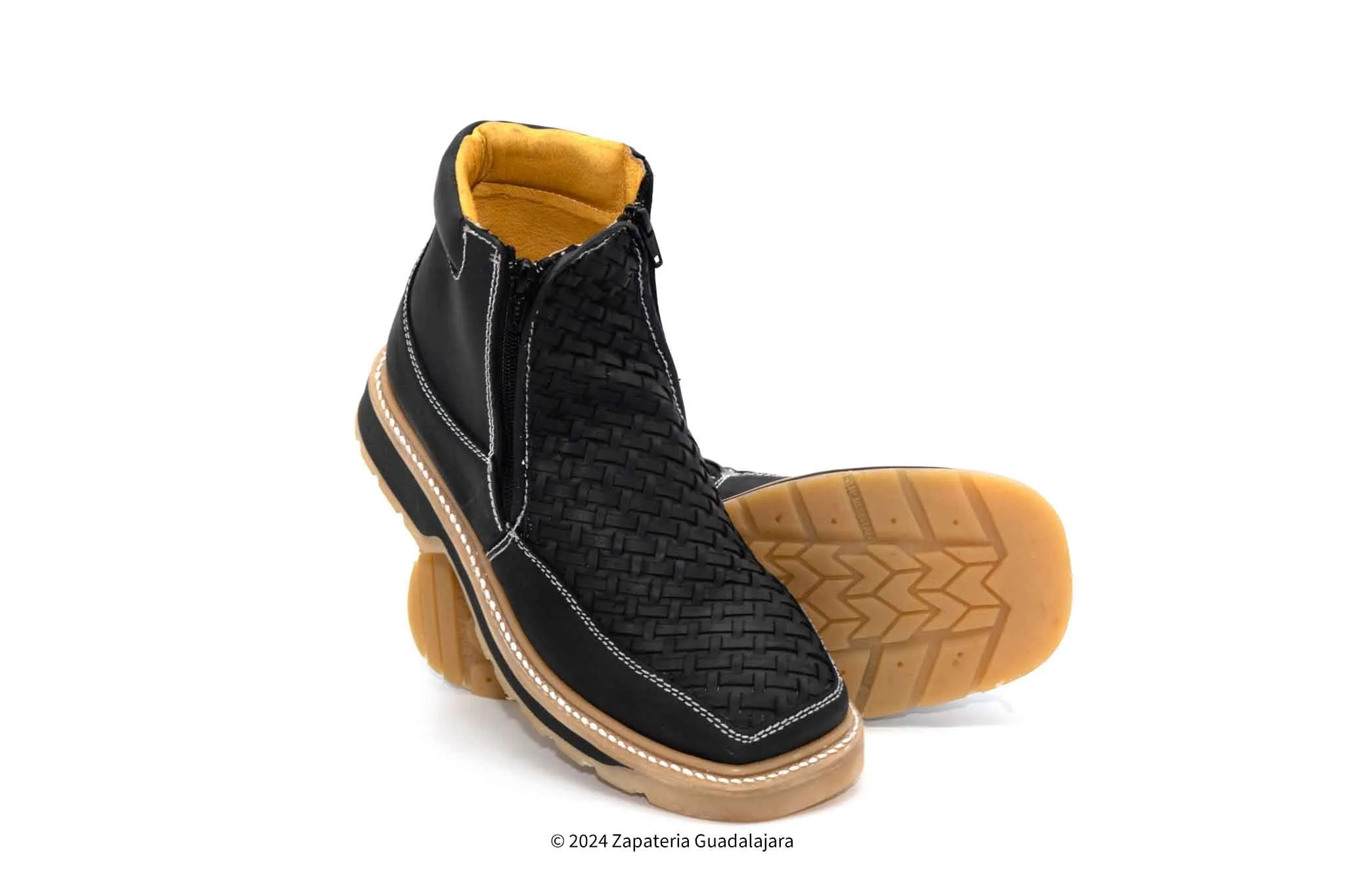 MEN'S DOUBLE DENSITY NON-SLIP SOLE PETATILLO BLACK LEATHER BOOT-H61M3105