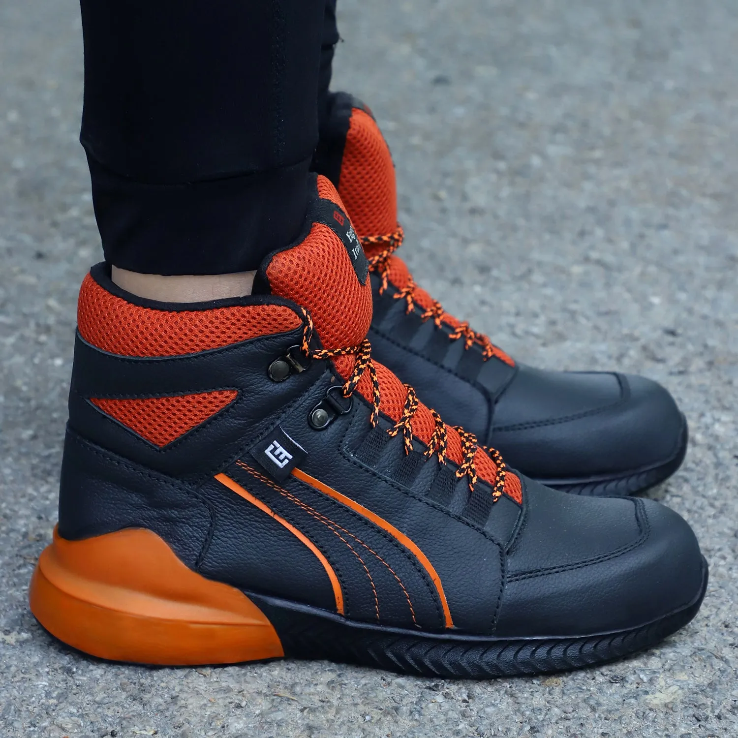 Monster Steel Toe Genuine Leather High Top Safety Boots