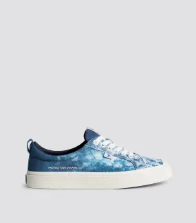 OCA Low Ocean Waves Navy Canvas Sneaker Men