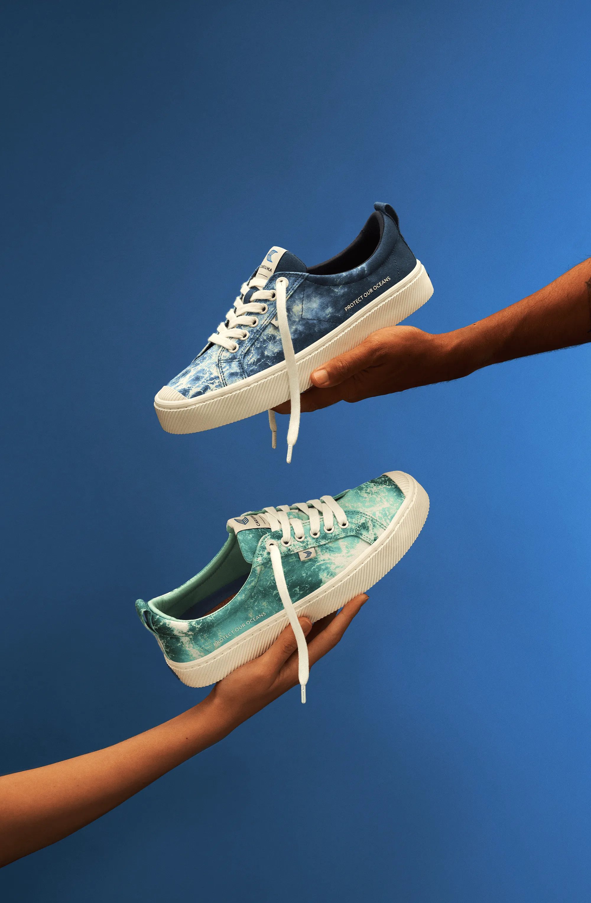 OCA Low Ocean Waves Navy Canvas Sneaker Men