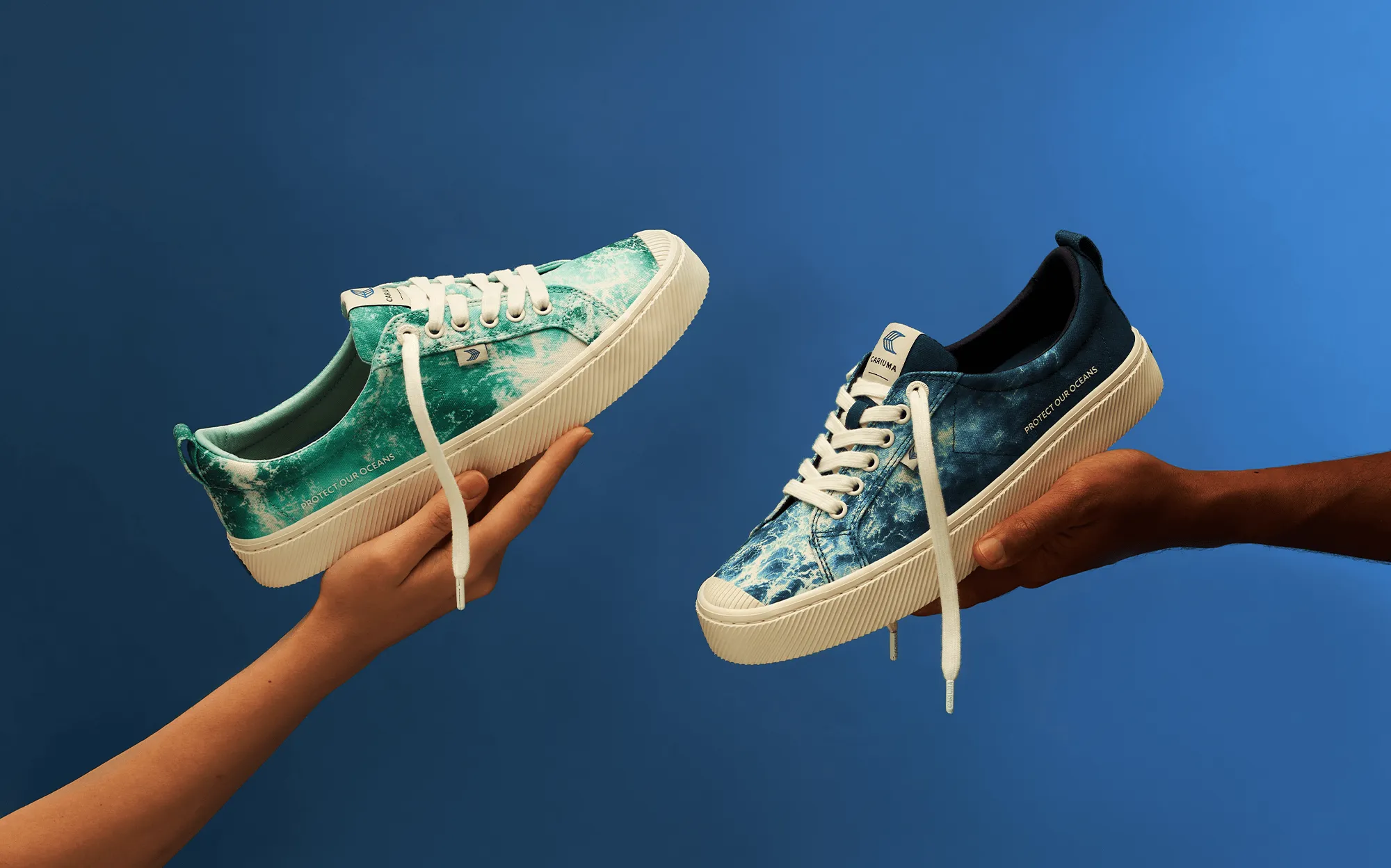 OCA Low Ocean Waves Navy Canvas Sneaker Men