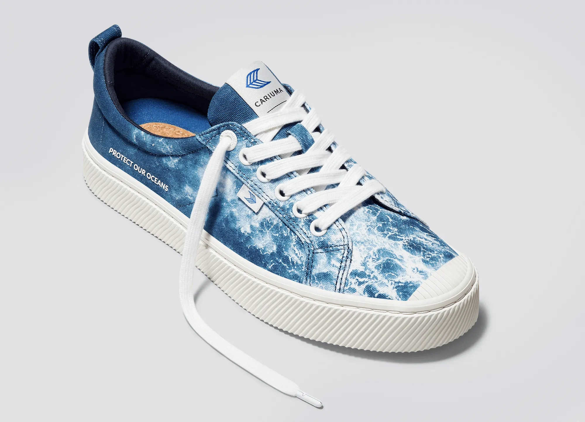 OCA Low Ocean Waves Navy Canvas Sneaker Men