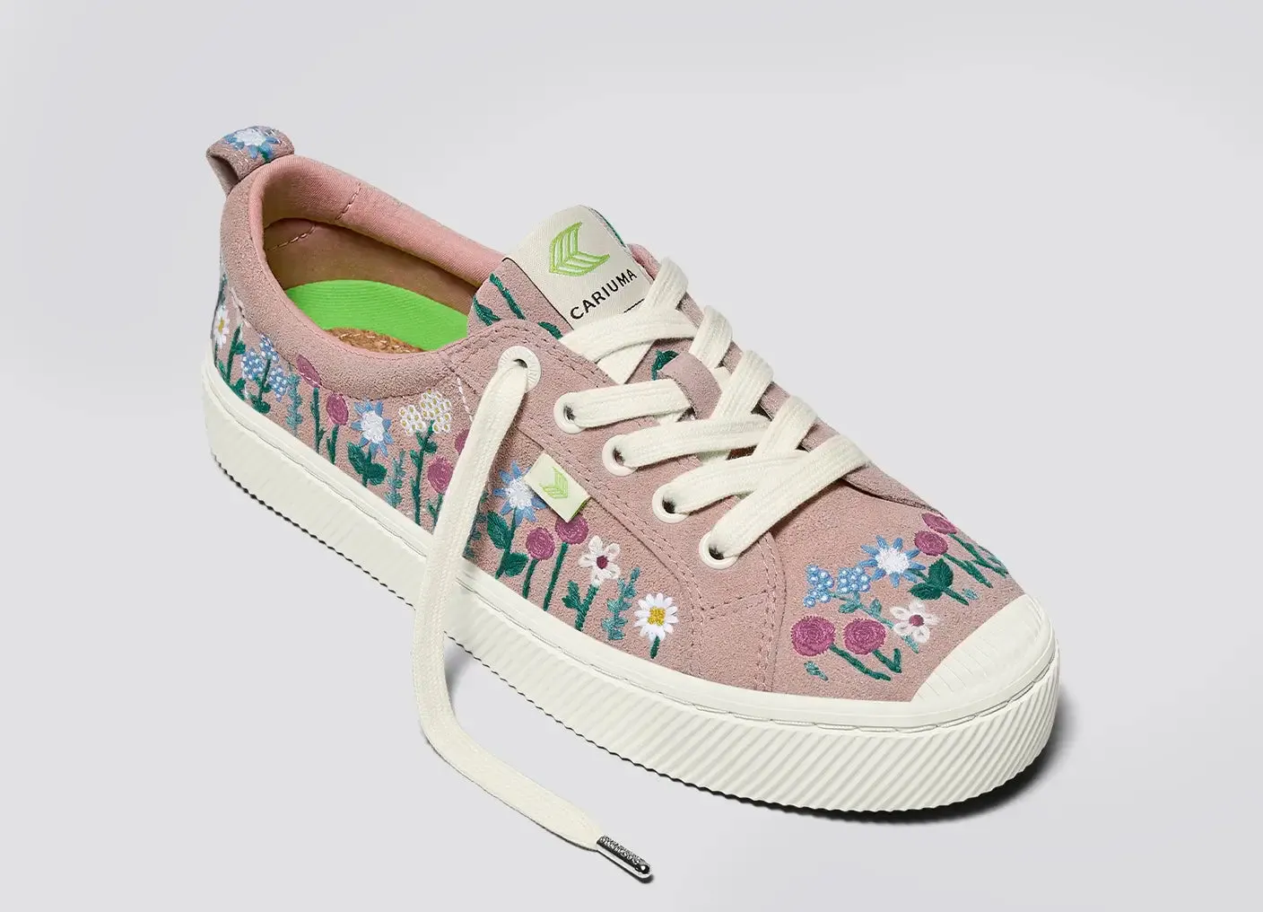 OCA Low Rose Suede Embroidered Flowers Sneaker Men
