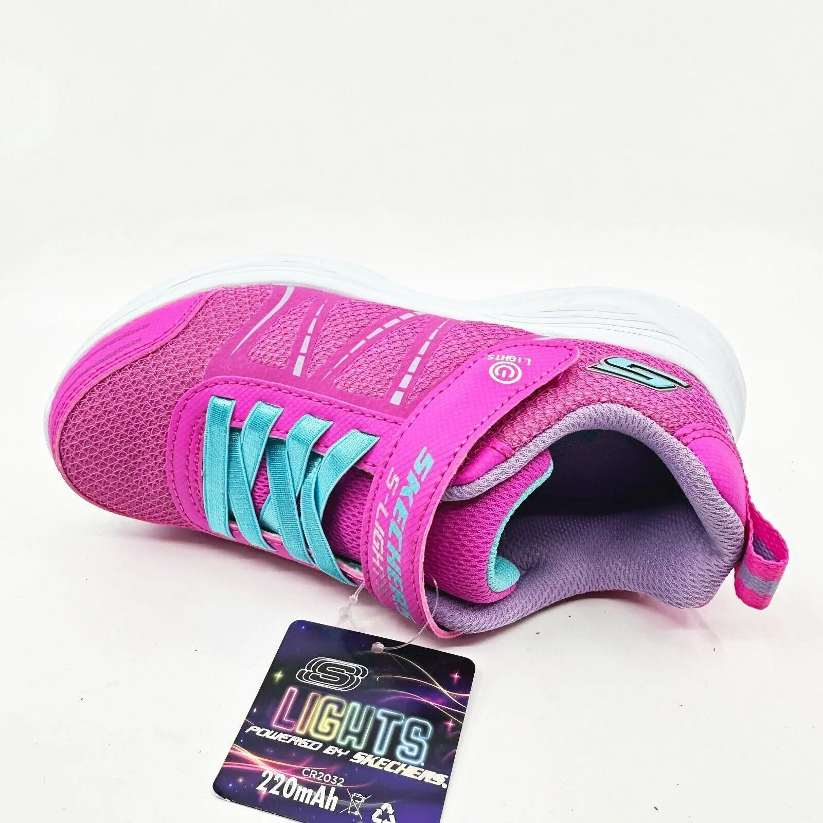 Skechers S Lights Glimmer Kicks Shimmy Brights Hot Pink Kids Girls Size 12.5