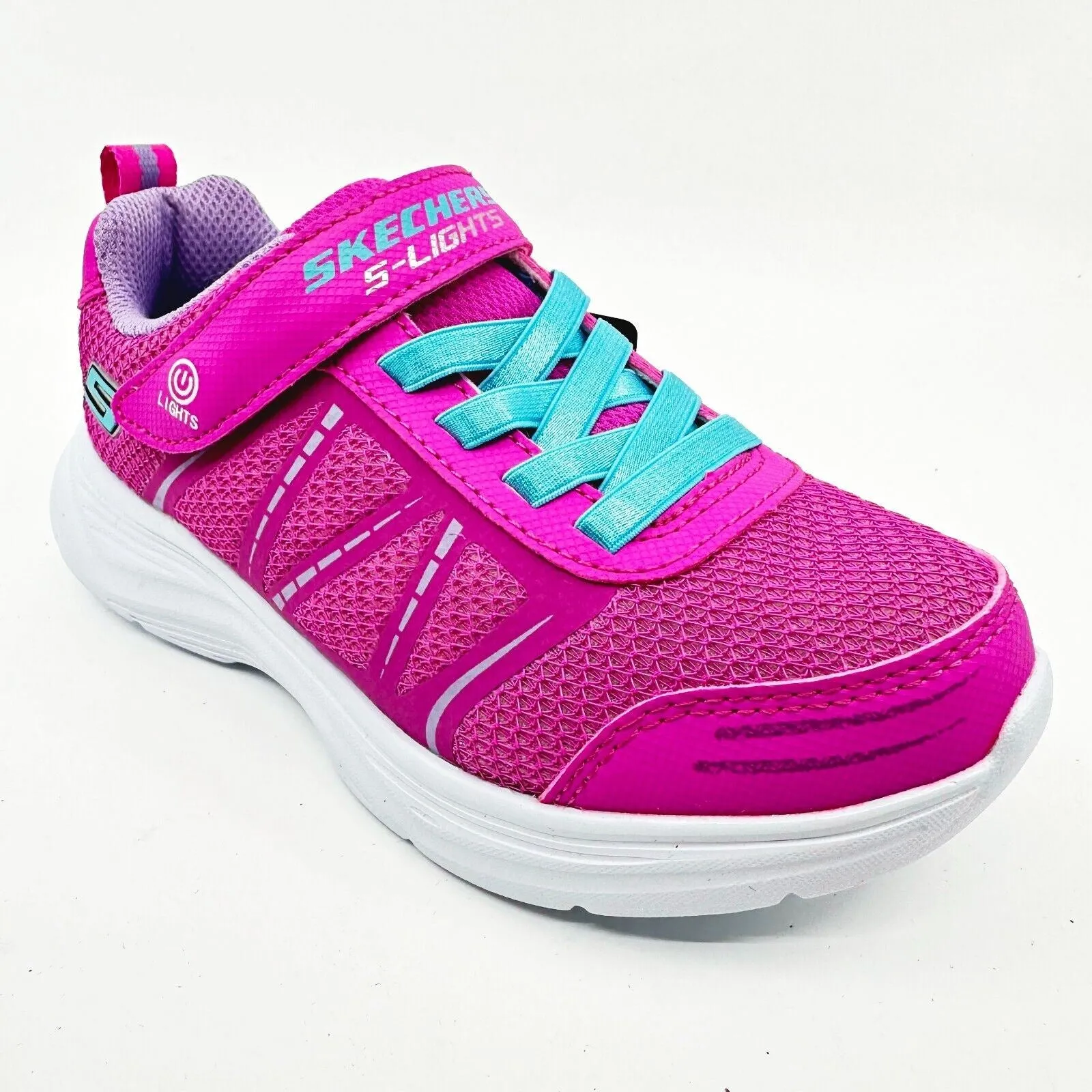 Skechers S Lights Glimmer Kicks Shimmy Brights Hot Pink Kids Girls Size 12.5