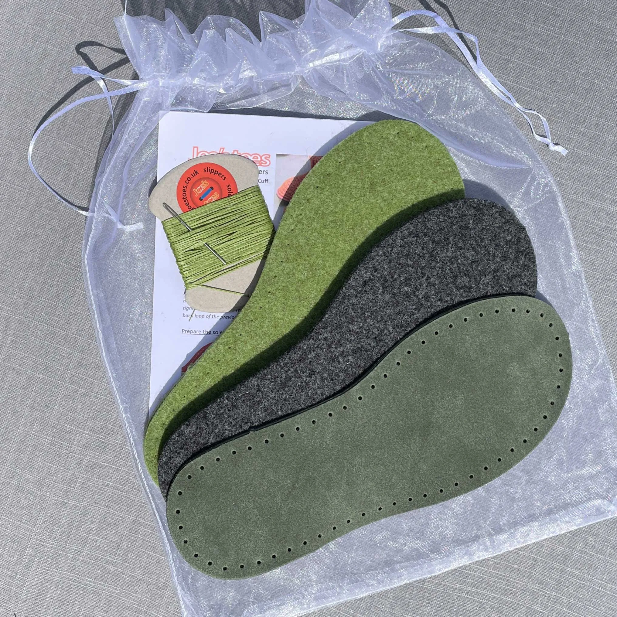 Snuggly Knit Slipper Kit WITHOUT the yarn - choice of colours and soles