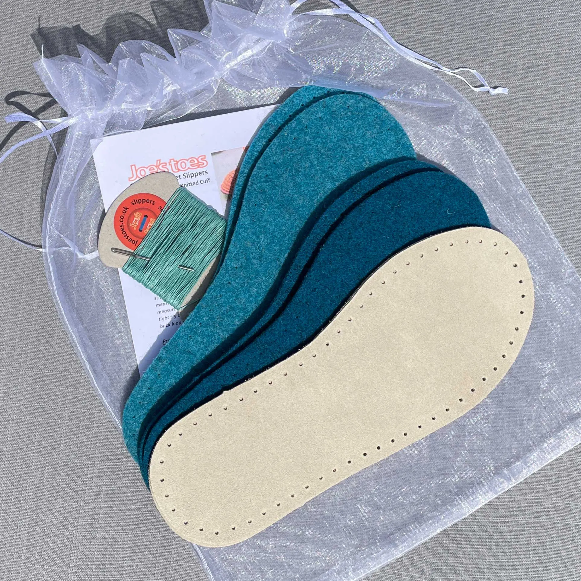 Snuggly Knit Slipper Kit WITHOUT the yarn - choice of colours and soles
