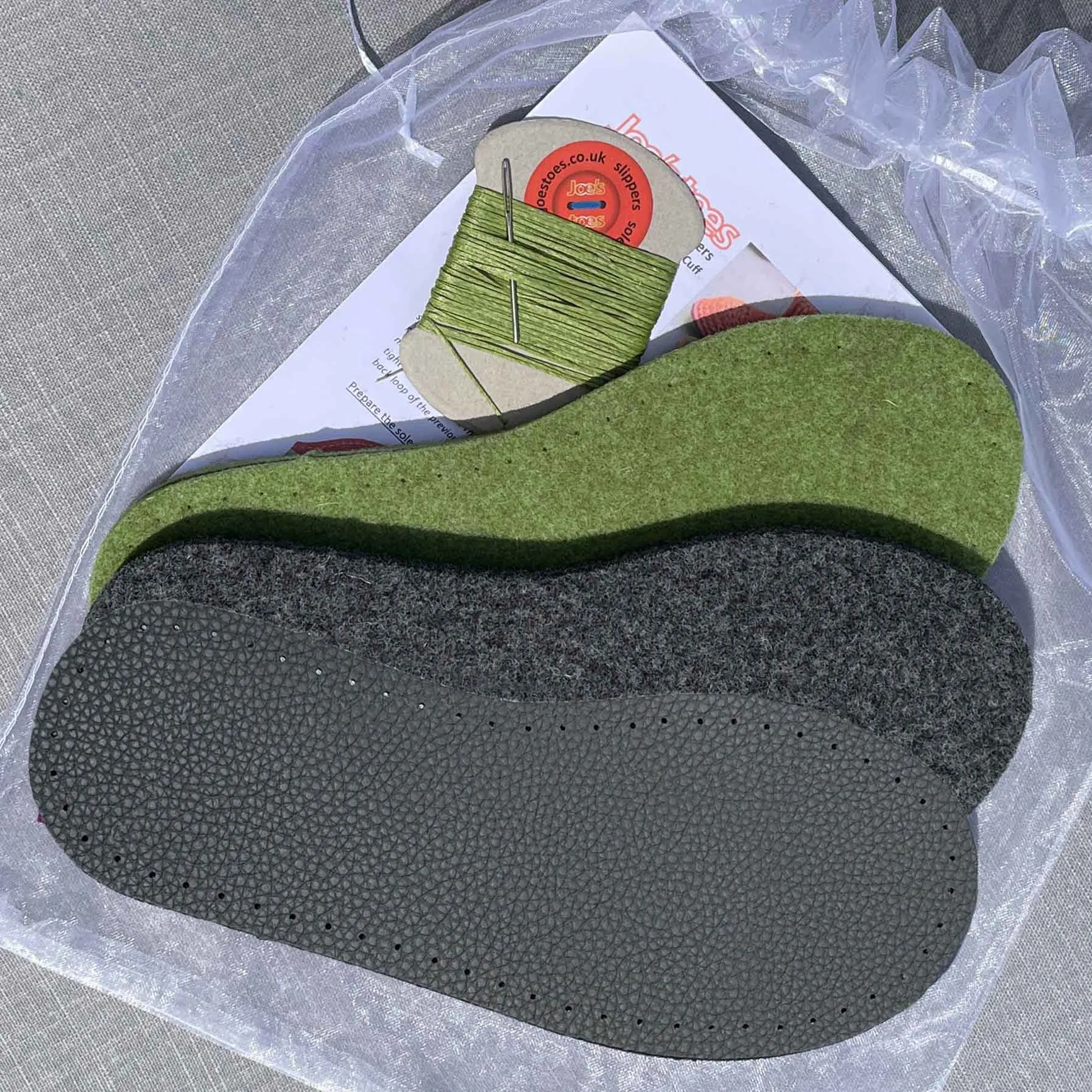 Snuggly Knit Slipper Kit WITHOUT the yarn - choice of colours and soles