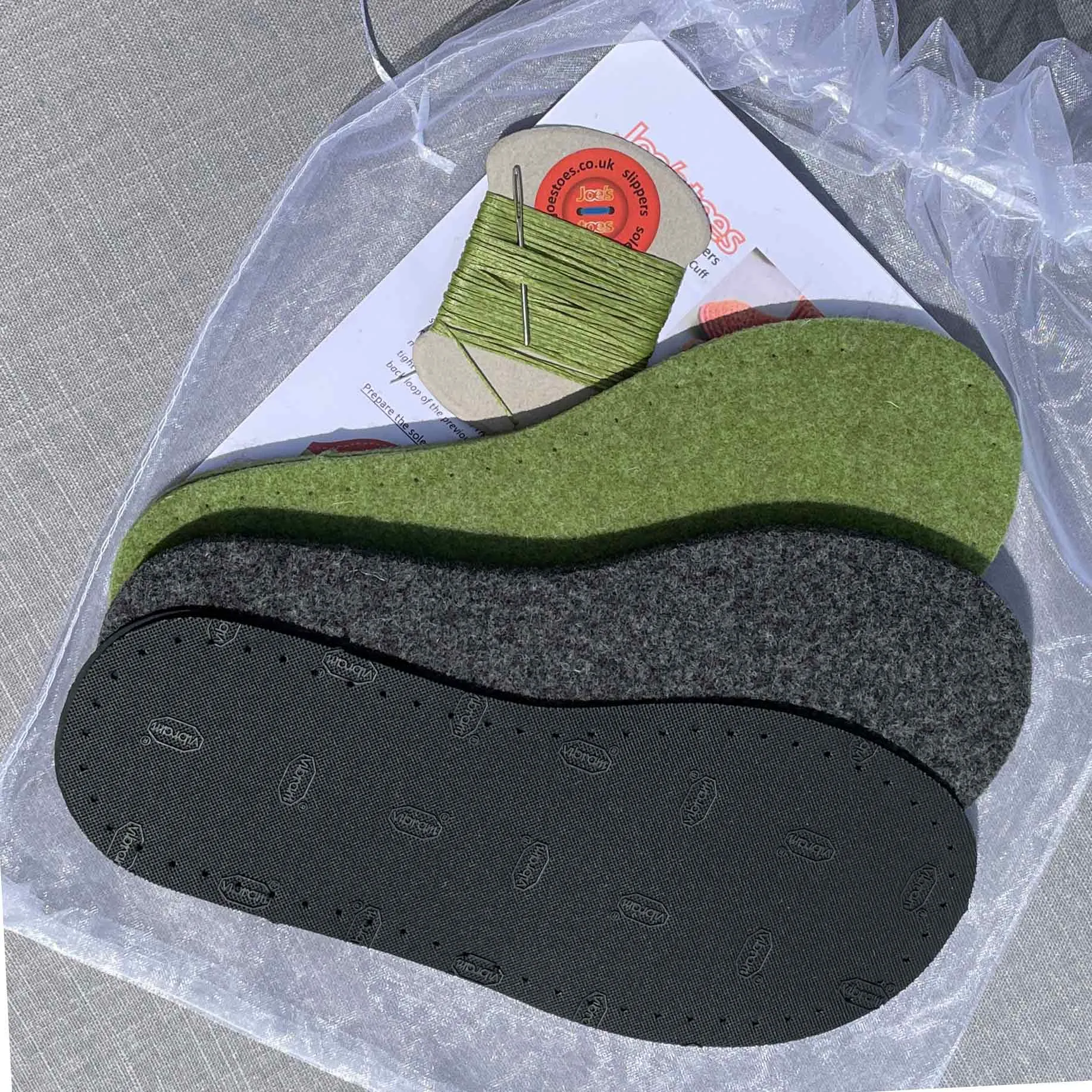 Snuggly Knit Slipper Kit WITHOUT the yarn - choice of colours and soles