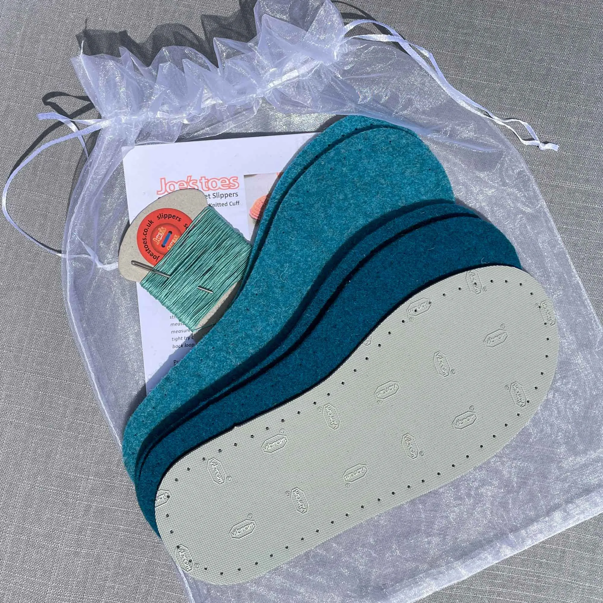 Snuggly Knit Slipper Kit WITHOUT the yarn - choice of colours and soles