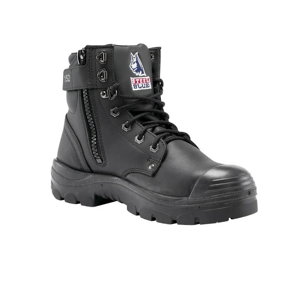 Steel Blue Argyle Zip Bump Cap Work Boots 332152 - Black