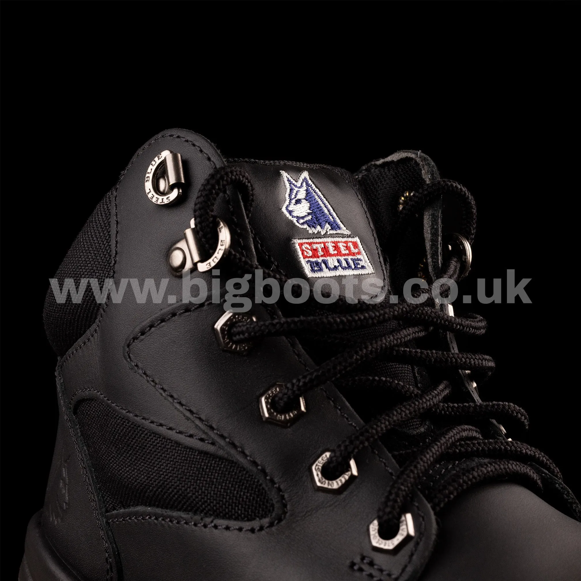 Steel Blue Mens Work Boots Parkes Zip Scuff S3 - Black