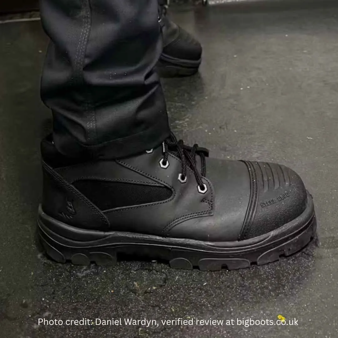 Steel Blue Mens Work Boots Parkes Zip Scuff S3 - Black