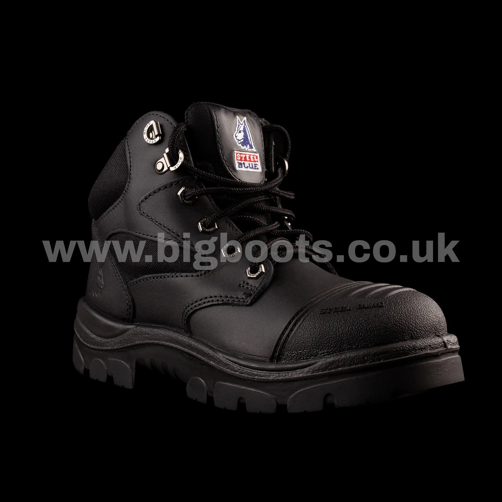 Steel Blue Mens Work Boots Parkes Zip Scuff S3 - Black