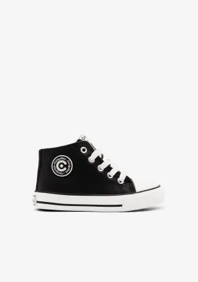 Unisex Black Logo Hi-Top Sneakers Napa